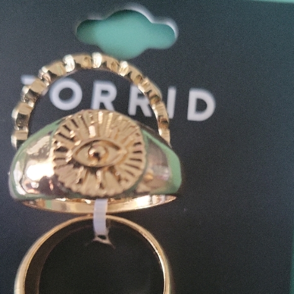 Torrid Gold and White Eye Ring Set - Picture 4 of 8
